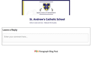 PEA Paragraph Blog Post
 