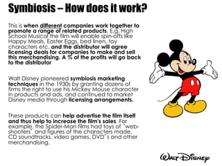 Symbiosis – How does it work?
This is when different companies work together to
promote a range of related products. E.g. ...