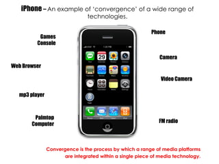 iPhone – An example of ‘convergence’ of a wide range of
                                technologies.

                   ...