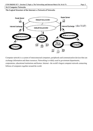 basic networking knowledge | computer basics,... Section C ch16 the networking and internet basics notes | PDF