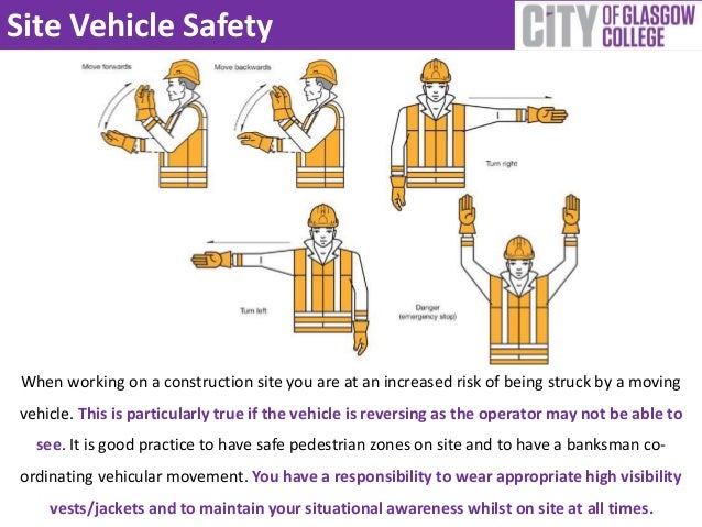 working safely around plant and equipment banksman hand signals chart
