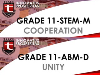 G
GRADE 11-STEM-M
COOPERATION
GRADE 11-ABM-D
UNITY
 