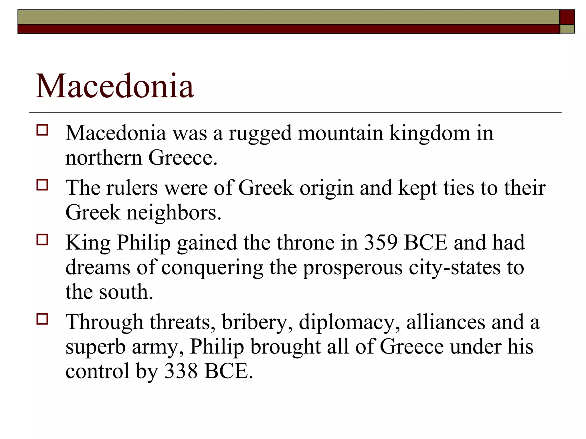 Sections 4 and 5 - Greek Philosophers & Alexander the Great | PPT