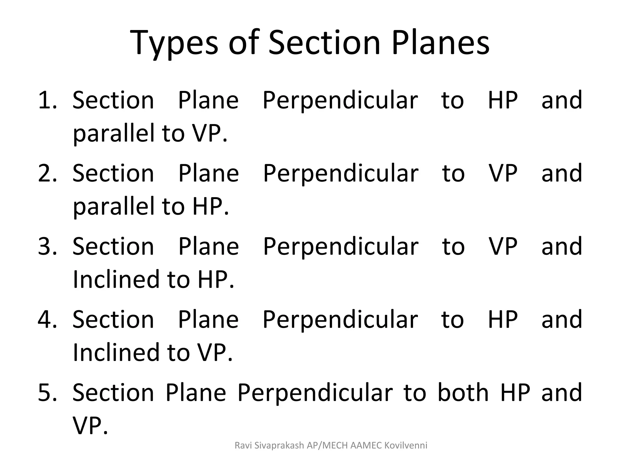 sections of solids engineering graphics unit iv | PDF