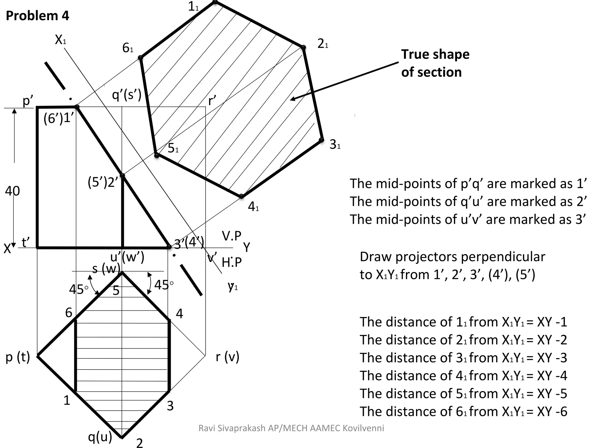 sections of solids engineering graphics unit iv | PDF