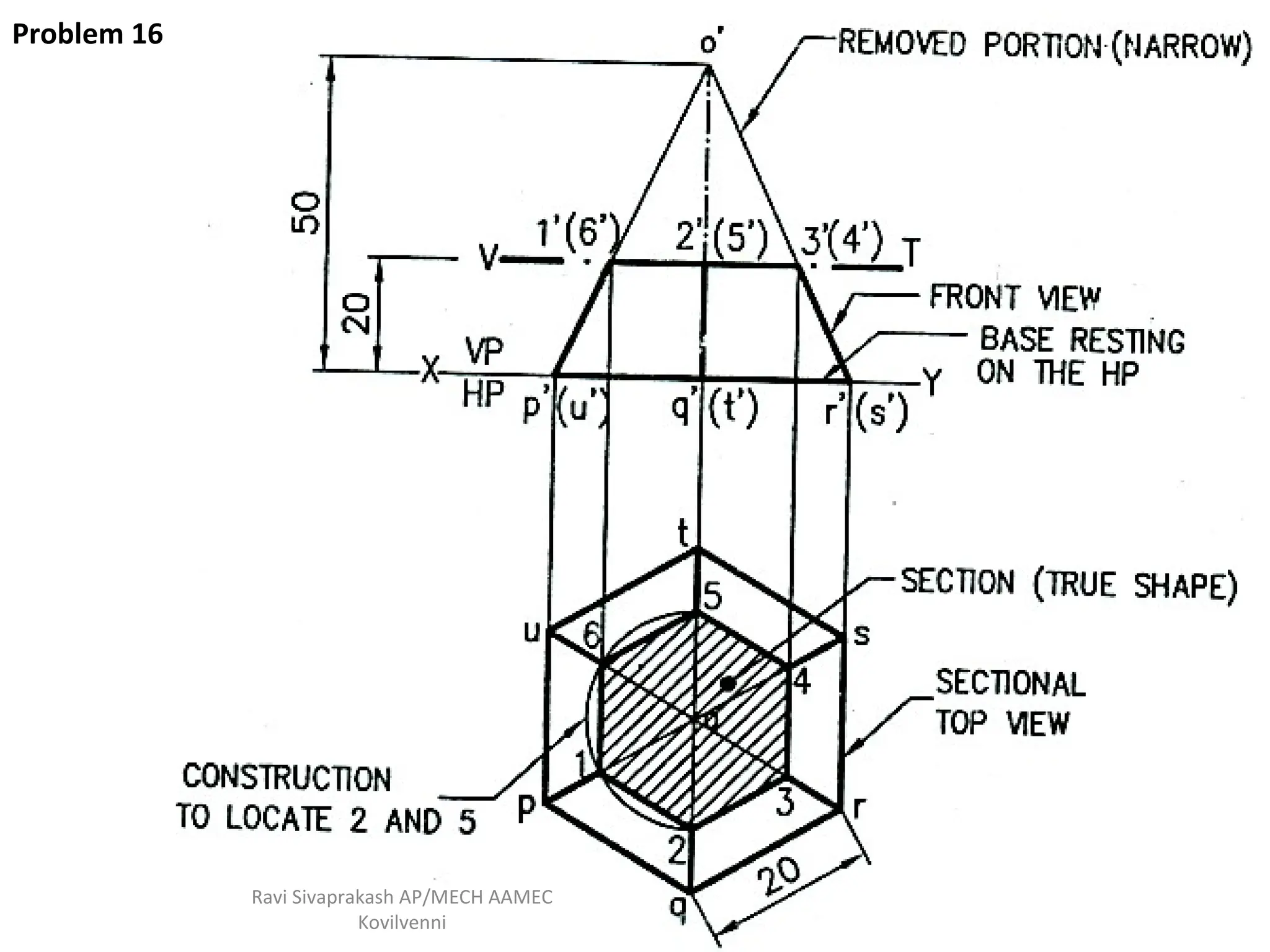 sections of solids engineering graphics unit iv | PDF