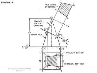 sections of solids engineering graphics unit iv | PDF