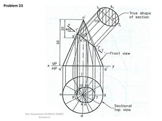 sections of solids engineering graphics unit iv | PDF