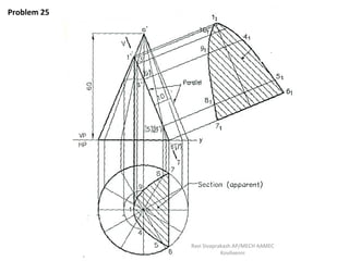sections of solids engineering graphics unit iv | PDF
