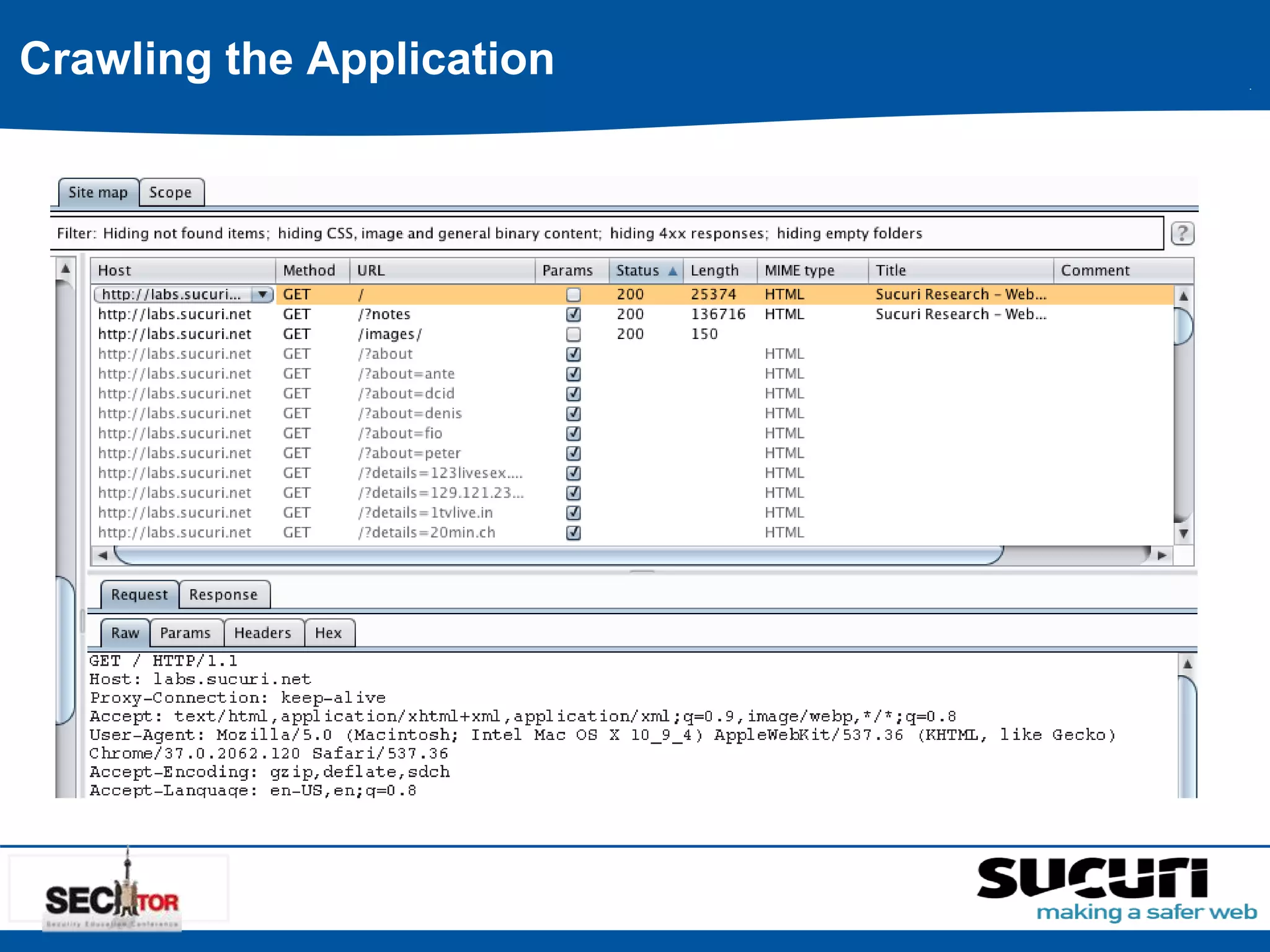 Crawling the Application 
 