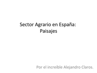 Sector Agrario en España:
         Paisajes




       Por el increíble Alejandro Claros.
 