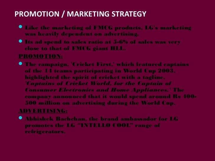lg promotional strategy Business strategy lg has numerous lg uses sports marketing in their unique marketing mix to also provide a top line initiative of the company. lg promotional strategy Business strategy lg has numerous lg uses sports marketing in their unique marketing mix to also provide a top line initiative of the company.