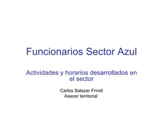 Funcionarios Sector Azul Actividades y horarios desarrollados en el sector Carlos Salazar Frindt Asesor territorial  
