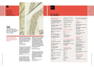 04
                                                                                                                                                                       05
                                           10 reasons
                                           that make
                                           Barcelona and


                                                                                                                                                                       Links
                                           Catalonia a
                                           benchmark in
                                           Higher Education

                                                                                                                                                                       Entities connected to                 Abat oliba University (UAo)         Barcelona School of Management
                                                                                                                                                                       Higher Education                      www.uao.es                          www.barcelonaschoolofmanagement.es

                                                                                                                                                                       Autonomous regional govern-           rovira i Virgili University (UrV)
                                                                                                                                                                       ment of Catalonia – Secretary for     www.urv.cat/en_index.html           Facilities
                                                                                                                                                                       Universities and research             University of girona (Udg)          Alba Synchrotron
                                                                                                                                                                       www.gencat.cat/economia/ur/in-        www.udg.edu                         www.cells.es
                                                                                                                                                                       dex_en.html
                                                                                                                                                                                                             University of Lleida (UL)           Supercomputador Mare Nostrum
                                                                                                                                                                       Association of Public Universities


                                           10.
                                                                                                                                                                                                             www.udl.es                          National Centre
                                                                                                                                                                       of Catalonia (ACUP)                                                       www.bsc.es
                                                                                                                                                                       www.acup.cat                          University of Vic (UVic)
                                                                                                                                                                                                             www.uvic.es                         Barcelona Biomedical research
                                                                                                                                                                       Agency for the Quality of the Uni-                                        Park (PrBB)
                                           TESTIMonIALS                                                                                                                versity System of Catalonia (AQU)
                                                                                                                                                                       www.aqu.cat                           University Foundations
                                                                                                                                                                                                                                                 www.prbb.org
                                           ABoUT BArCELonA                                                                                                                                                                                       Barcelona Science Park
                                                                                                                                                                       Barcelona University Centre           iL·3
                                           And ITS HIgHEr                                                                                                              (BCU)                                 http://www.il3.ub.edu
                                                                                                                                                                                                                                                 www.pcb.ub.edu

                                           EdUCATIon                                                                                                                   www.bcu.cat
                                                                                                                                                                                                             iDEC
                                                                                                                                                                                                                                                 National Centre for genome
                                                                                                                                                                                                                                                 Analysis (CNAg)
                                                                                                                                                                       Barcelona global Masters              www.idec.upf.edu                    www.cnag.cat
                                                                                                                                                                       www.barcelonaglobalmasters.com
                                                                                                                                                                                                             Polytechnic Foundation
                                                                                                                                                                       international Corporate               of Catalonia (FPC)                  Local and regional
                                                                                                                                                                       Universities Forum (iCUF)             www.fpc.upc.edu                     organisms
                                           Positive experiences of      “Barcelona is becoming one of                     52 different countries working in
                                                                                                                                                                       www.icufbcn.com
                                           those who form part of the   the key innovation hubs worldwide                 cutting edge science and 40%                                                                                           22@Barcelona
                                                                        thanks to the efforts of local and                are foreigners. Furthermore,                                                       Inter University Platforms
                                           Higher Education sector in                                                                                                  Universities
                                                                                                                                                                                                                                                 www.22barcelona.com/en
                                           Barcelona                    international people that come                    the associated Pompeu Fabra                                                        Barcelona graduate School of        invest in Catalonia
                                                                        to the city to study, work and                    University (UPF) is the Spanish              University of Barcelona (UB)          Economics (BgSE)                    www.acc10.cat/ACC1O/cat/interna-
                                                                        innovate”.                                        university with most grants from             www.ub.edu                            www.barcelonagse.eu
                                                                                                                                                                                                                                                 cionalitzacio/invest-catalonia
                                                                        Francesc R. Subirada.                             the European Research Council                Autonomous University of              Barcelona international institute
                                                                        Associate Director. Barcelona
                                                                                                                                                                                                                                                 Barcelona Activa
                                                                                                                          (22). I think it’s difficult for young       Barcelona (UAB)                       Studies (iBEi)                      Economic, Business and
                                                                        Supercomputing Center.
                                                                                                                          intellectuals to find a better place         www.uab.cat                           www.ibei.org                        Employment Area -
                                                                                                                          to dive into excellence.”                    Universitat Politècnica                                                   Barcelona City Council
                                                                        “Barcelona is a hive of innovation
                                                                                                                          Dr. Reimund Fickert.                         de Catalunya (UPC)                    Business Schools                    www.bcn.cat/barcelonabusiness
                                                                        and dynamism. It is attractive in
                                                                                                                          Project Director at the Barcelona            www.upc.edu                                                               Do it in Barcelona
                                                                        a multitude of ways. People want                                                                                                     ESADE Business School
                                                                                                                          Biomedical Research Park (PRBB)                                                                                        (Barcelona Activa)
                                                                                                                                                                       Polytechnic University of Catalonia   www.esade.edu
                                                                        to go there and people always                                                                                                                                            www.doitinbcn.com
                                                                                                                                                                       (UPF)                                 iESE
                                                                        leave inspired and that is why
                                                                                                                                                                       www.upf.edu                                                               Barcelona Chamber of Commerce
                                                                        Telefonica decided to locate its                  “Barcelona is the definitive choi-                                                 www.iese.edu
                                                                                                                                                                       ramon Llull University (UrL)                                              www.cambrabcn.org
                                                                        Corporate University there.”                      ce for graduate studies because                                                    EADA
                                                                                                                                                                       www.url.edu




                                                                                                                                                                                                                                                                                      The Higher Education Sector in Barcelona
The Higher Education Sector in Barcelona




                                                                        Rory Simpson.
                                                                                                                          of the quality of education, new                                                   www.eada.edu
                                                                        Chief Executive learning Officer Telefonica, SA   friendships from all over the                open University of Catalonia                                              Spanish organisms
                                                                                                                                                                                                             EAE
                                                                                                                          world, and the cosmopolitan                  (UoC)                                 www.eae.es                          Ministry of Education
                                                                        “We successfully compete for                      atmosphere. What else do you                 www.uoc.edu                                                               www.educacion.es
                                                                                                                                                                                                             BES-La Salle
                                                                        the best scientific talent at an                  need?”                                       international University of                                               Universidad.es
                                                                                                                                                                                                             www.salle.url.edu
                                                                        international level, at least in                  Ignasi Vendrell.                             Catalonia (UiC)                                                           www.universidad.es/404_es/lang.en
                                                                        biomedical research. At PRBB
                                                                                                                          Social Media & Public Relations professor.   www.uic.es                            ESiC
                                                                                                                          Barcelona University. President of
                                                                                                                                                                                                             www.esic.es
                                                                        we have now 1.400 people from                     www.bestrelations.com




26                                                                                                                                                                                                                                                                                    27
 