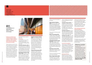 04

                                           10 reasons
                                           that make
                                           Barcelona and
                                           Catalonia a
                                           benchmark in
                                           Higher Education



                                                                                                                                                                    Another university brings together on-    order to contribute to the social and     ranking by the Financial Times. At
                                                                                                                                                                    line studies:                             economic development of its local         the European level, IESE was placed
                                                                                                                                                                                                              environment.                              fourth and ESADE seventh, regar-
                                                                                                                                                                    Open University of Catalonia              University of Girona (UdG): was           ding the ranking of the best MBA full
                                                                                                                                                                    (UOC): which was created in 1995          established in 1991 with a clear          time programmes in Europe.
                                                                                                                                                                    thanks to the development of new


                                           02.
                                                                                                                                                                                                              vocation to serve its community and       EAE, BES-La Salle, ESIC and BSM
                                                                                                                                                                    information technologies (ICT) and        the world. Here there are more than       (IDEC), amongst others, also have
                                                                                                                                                                    the information society that developed    forty degrees on offer in 5 areas of      strong international reputations.
                                                                                                                                                                    around it, and that offers an educatio-   knowledge: science, health scien-
                                           CATALonIA’S                                                                                                              nal model based on the personalisation    ces, social sciences, humanities and      Inter-university postgraduate
                                           HIgHEr                                                                                                                   of courses, accompanying students in      technical sciences.                       specialist platforms
                                                                                                                                                                    an on-line context
                                           EdUCATIon                                                                                                                                                          University of Lleida (UL): was foun-      Some prominent examples of
                                                                                                                                                                                                                                                        platforms also located in Barcelona
                                           SySTEM                                                                                                                   There are also the following private
                                                                                                                                                                                                              ded in 1991. Because of its relation-
                                                                                                                                                                                                                                                        include Barcelona Graduate School of
                                                                                                                                                                                                              ship with the local community, UdL is
                                                                                                                                                                    universities:                             noted for its agricultural and forestry   Economics (BGSE), including the par-
                                                                                                                                                                    Ramon Llull University (URL):             studies, but also in other areas.         ticipation of the UPF and the UAB and
                                                                                                                                                                    Founded in March 1990, its taught                                                   the Institute of International Studies
                                                                                                                                                                                                              University of Vic (UVic): since 1997
                                                                                                                                                                    courses are varied, but specialise in                                               (IBEI) with the active participation of
                                           Catalonia and Barcelona                The Catalan Education system is         Polytechnic University of Catalonia                                                 UVic offers applied teaching, which is
                                                                                                                                                                    the social sciences area and others                                                 the UB, UAB, UPF, and the UOC.
                                                                                  made up by:                             (UPC): It has its beginnings in what                                                both open and transparent, focusing
                                           in particular have a large                                                                                               like engineering, architecture or the
                                                                                                                          was then known as the Higher Tech-                                                  on the changing needs of society. It
                                           number of Higher Education             Universities                                                                      health sciences and sports.                                                         The Catalan education system focuses
                                                                                                                          nical Institute founded in 1968 and                                                 has studies in experimental science
                                           institutions with a proven             12 universities form part of the
                                                                                                                                                                    International University of Cata-         and technology in medical sciences,
                                                                                                                                                                                                                                                        on excellence in teaching, research
                                                                                  Catalan Education system.               which brought together the existing
                                           track record and significant                                                                                             lonia (UIC): Founded in October           the humanities, and social sciences.
                                                                                                                                                                                                                                                        and development initiatives that boost
                                                                                  The Metropolitan Region of Bar-         technical schools in Barcelona of
                                           international prestige.                                                                                                  1997, it offers studies in such
                                                                                                                                                                                                                                                        both these aspects.
                                                                                  celona boasts the following public      the time. In 1971, this became the
                                                                                                                          UPC. Over the years other techni-         diverse areas as law, architecture,       University Foundations
                                                                                  universities:
                                           These institutions are well connec-                                                                                      management and public administra-         These include IL·3 (UB), IDEC (UPF),        Catalonia has 12 universities,
                                                                                                                          cal schools joined the UPC and its
                                           ted to Higher Education institutions   University of Barcelona (UB): ba-                                                 tion, areas related to health sciences    and the Polytechnic Foundation of           8 of these in Barcelona and its
                                                                                                                          university sites spread across the
                                           in other countries, via permanent      sed in Barcelona, this is Catalonia’s                                             and information technology, among         Catalonia - FPC (Technical University       metropolitan area.
                                                                                  pioneering university with 555 years    country. Its teaching programmes
                                           and firm collaboration agreements                                                                                        others.                                   of Catalonia), the International Gra-       The best-placed Spanish universi-
                                                                                  of history behind it. It has numerous   are basically in the technology and
                                           aimed at encouraging student                                                                                                                                       duate Institute (UOC), which provide        ties in the international university
                                                                                                                          science areas.                            Abat Oliba University (UAO):
                                           mobility between institutions, coor-   sites and affiliated centres and its                                                                                        Life Long Learning programs to              rankings are located in Barce-
                                                                                                                                                                    started offering courses in 1974. Its
                                           dinating research, or collaborating    main programmes are in the fields       Pompeu Fabra University (UPF):                                                      professionals and companies mainly          lona. Barcelona has exceptional
                                                                                                                                                                    teaching focus is mainly on econo-
                                           with the teaching of graduate pro-     of social sciences and the sciences.    established in 1990, it has three                                                   aimed at professionals, with a high         business schools, positioned
                                                                                                                                                                    mics and social sciences.




                                                                                                                                                                                                                                                                                                  The Higher Education Sector in Barcelona
The Higher Education Sector in Barcelona




                                           grammes. As such, thanks to this       Autonomous University of Bar-           campuses located in the heart of                                                    degree of specialisation.                   high in international benchmark
                                           international experience and aca-      celona (UAB): Founded in 1968,          the city. With a recognised teaching                                                                                            rankings. 2 of these are amongst
                                                                                                                                                                    Outside the metropolitan area, there
                                           demic and research background,         it offers a wide range of studies       quality, highly targeted research, and                                              Business Schools                            the world’s top 25, namely IESE
                                                                                                                                                                    are four other universities:
                                           Catalonia’s institutions have beco-    both in science and social scien-       high levels of internationalization, it                                             Barcelona has one of Europe’s               and ESADE, and they attract huge
                                           me true international benchmarks       ces. It now has three campuses:         focuses on three areas of experti-        Rovira i Virgili University (URV),        highest concentrations of presti-           student interest from around the
                                           in some areas of knowledge.            Bellaterra focused on teaching and      se: social sciences and humanities,       in Tarragona-Reus, was created in         gious business schools. Especially          world. Barcelona comes 8th regar-
                                                                                  research; Sabadell for technology,      health sciences and life sciences,        1991. With a range of about 50            noteworthy are IESE, ESADE, and             ding the top cities preferred by
                                                                                  work and enterprise, and finally,       and communication and information         courses, its main objective is to put     EADA, which are among the best              students for an MBA.
                                                                                  Sant Pau for the health sciences.       technologies.                             knowledge to work for society in          schools in the world, according to a


12                                                                                                                                                                                                                                                                                                13
 