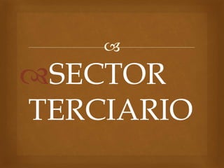 
SECTOR
TERCIARIO
 