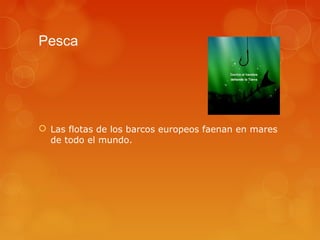 Pesca




 Las flotas de los barcos europeos faenan en mares
  de todo el mundo.
 