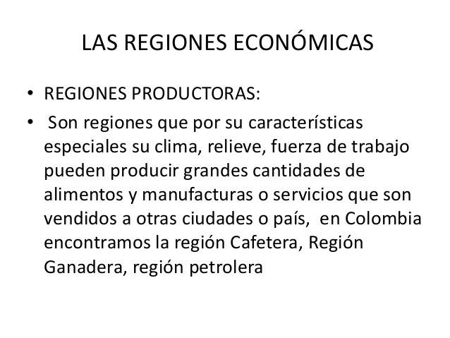 Resultado de imagen para regiones economicas en colombia