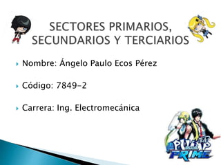  Nombre: Ángelo Paulo Ecos Pérez
 Código: 7849-2
 Carrera: Ing. Electromecánica
 