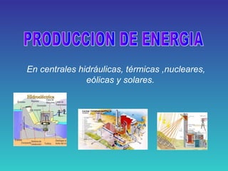 En centrales hidráulicas, térmicas ,nucleares,
               eólicas y solares.
 