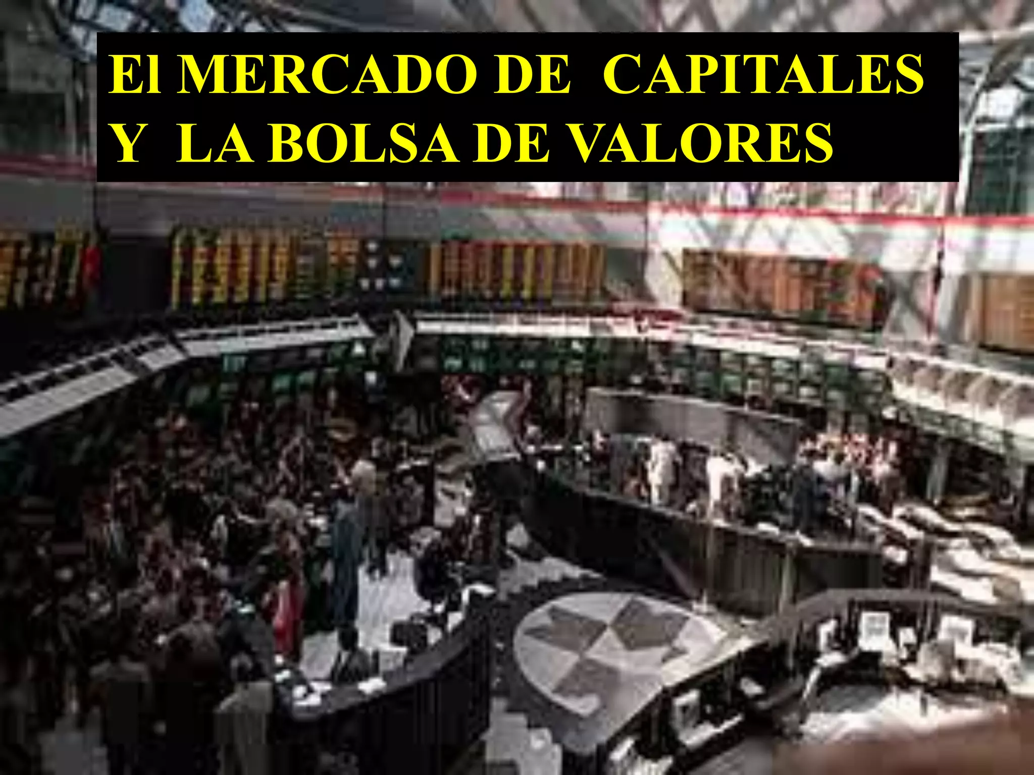 El MERCADO DE CAPITALES 
Y LA BOLSA DE VALORES 
 