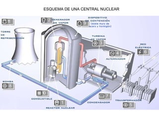 ESQUEMA DE UNA CENTRAL NUCLEAR (doble muro de  acero y hormigón) 