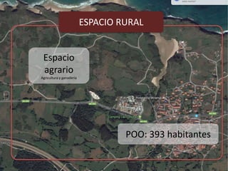 POO: 393 habitantes
Espacio
agrario
Agricultura y ganadería
ESPACIO RURAL
 
