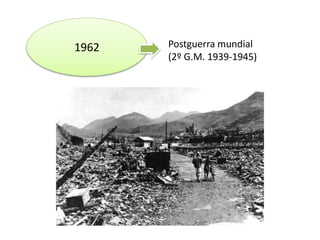 Postguerra mundial
(2º G.M. 1939-1945)
Situación en Europa
1962
 