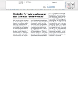 02/08/13DIARIO DE SEVILLA
SEVILLA
Prensa: Diaria
Tirada: 22.133 Ejemplares
Difusión: 16.849 Ejemplares
Página: 28
Sección: POLÍTICA NACIONAL Valor: 415,00 € Área (cm2): 89,1 Ocupación: 10,38 % Documento: 1/1 Autor: Núm. Lectores: 97000
Cód:73025414
 