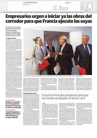 18/07/13LAS PROVINCIAS
VALENCIA
Prensa: Diaria
Tirada: 32.380 Ejemplares
Difusión: 25.366 Ejemplares
Página: 3
Sección: LOCAL Valor: 4.039,00 € Área (cm2): 837,3 Ocupación: 95,63 % Documento: 1/1 Autor: '.'. ISABEL DOMINGO Núm. Lectores: 155000
Cód:72524745
 