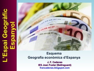 Esquema
Geografia econòmica d’Espanya
L’EspaiGeogràfic
Espanyol
J. F. CadenasJ. F. Cadenas
IES Joan Fuster (Bellreguard)IES Joan Fuster (Bellreguard)
francadenas.blogspot.com
 