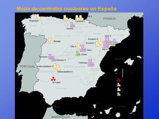 Mapa de centrales nucleares en España
 