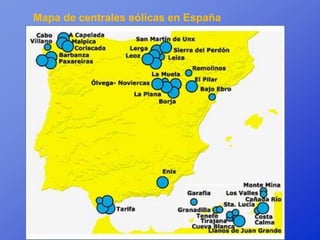 Mapa de centrales eólicas en España
 
