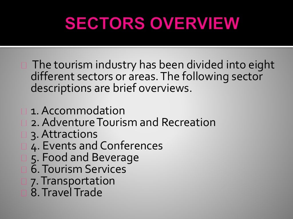 Sectors In Tourism industry-sectors