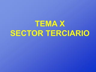 TEMA X
SECTOR TERCIARIO
 