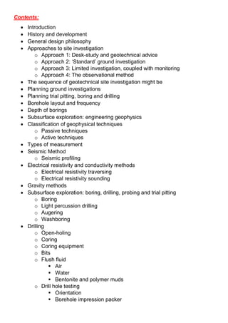 Geotechnical site investigation | PDF