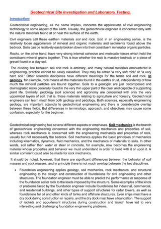 Geotechnical site investigation | PDF