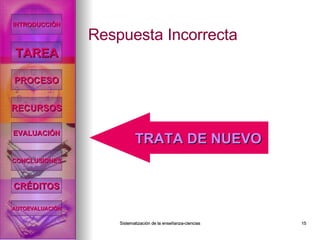 Respuesta Incorrecta TRATA DE NUEVO INTRODUCCIÓN TAREA PROCESO RECURSOS EVALUACIÓN CONCLUSIONES CRÉDITOS AUTOEVALUACIÓN 