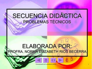 SECUENCIA DIDÁCTICA PROBLEMAS TÉCNICOS ELABORADA POR: PROFRA. NORMA ELIZABETH RIOS BECERRA 