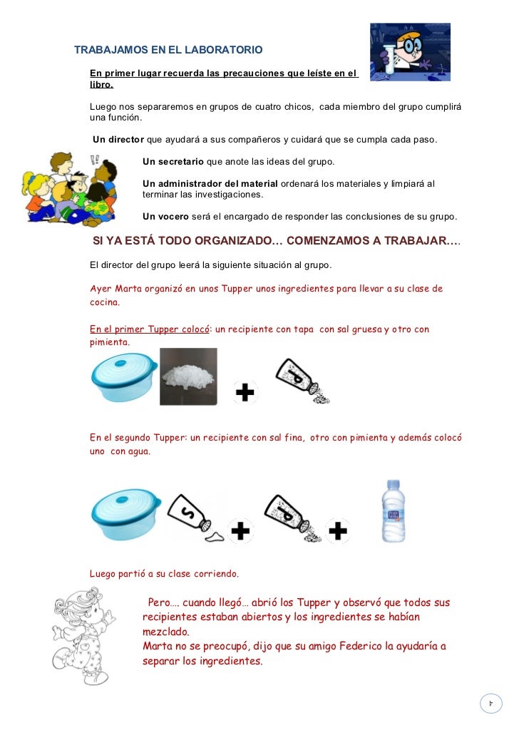 Secuencia del laboratorio separacion de mezclas