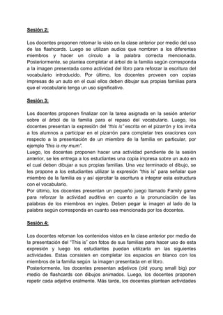 Secuencia didáctica mi familia y yo | PDF