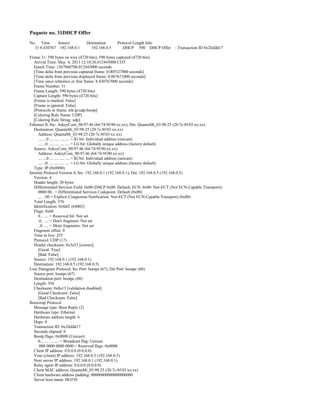 Secuencia DORA del protocolo ARP analizado con wireshark | DOCX