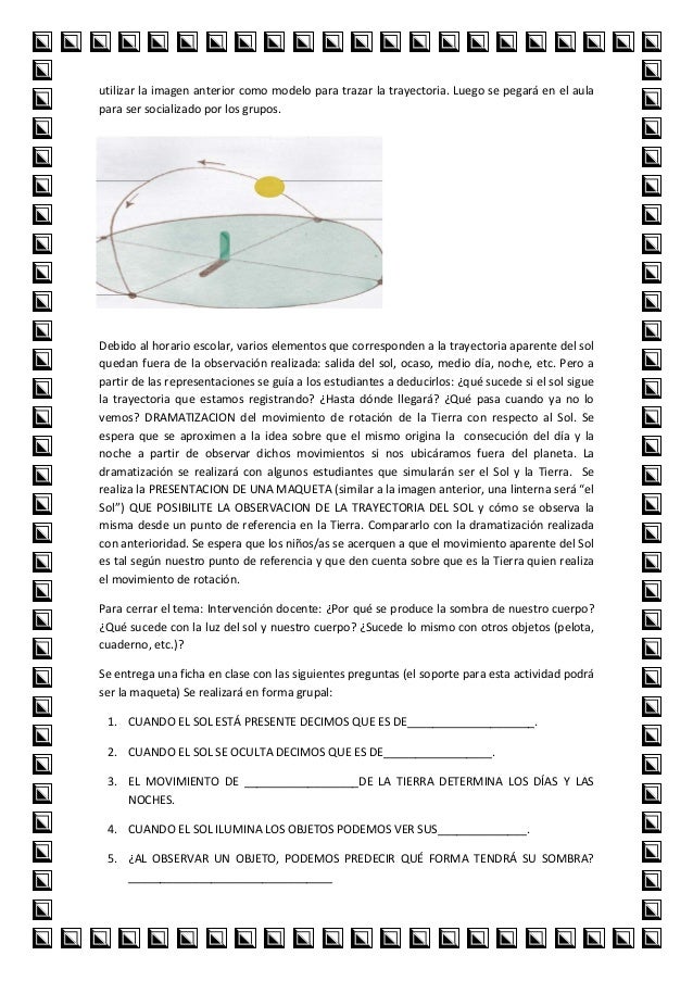 Secuencia Movimiento Aparente Del Sol 1º Grado