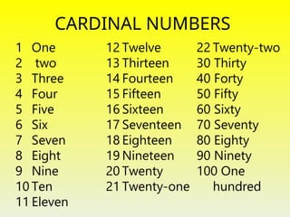 SECUENCIA N°8 - NUMBERS, PLURAL AND DEFINEITE ARTICLES.ppt