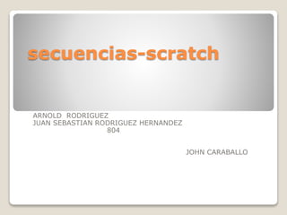 secuencias-scratch
ARNOLD RODRIGUEZ
JUAN SEBASTIAN RODRIGUEZ HERNANDEZ
804
JOHN CARABALLO
 