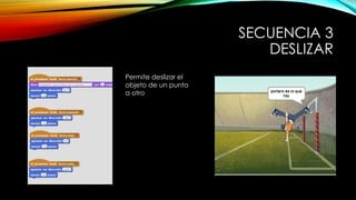 SECUENCIA 3
DESLIZAR
Permite deslizar el
objeto de un punto
a otro
 