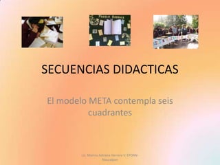 SECUENCIAS DIDACTICAS

El modelo META contempla seis
          cuadrantes



       Lic. Marina Adriana Herrera V. EPOAN-
                     Naucalpan
 