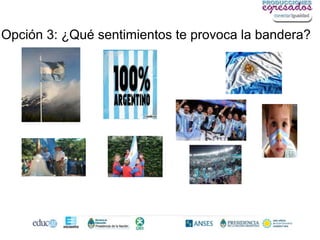 Opción 3: ¿Qué sentimientos te provoca la bandera?
 