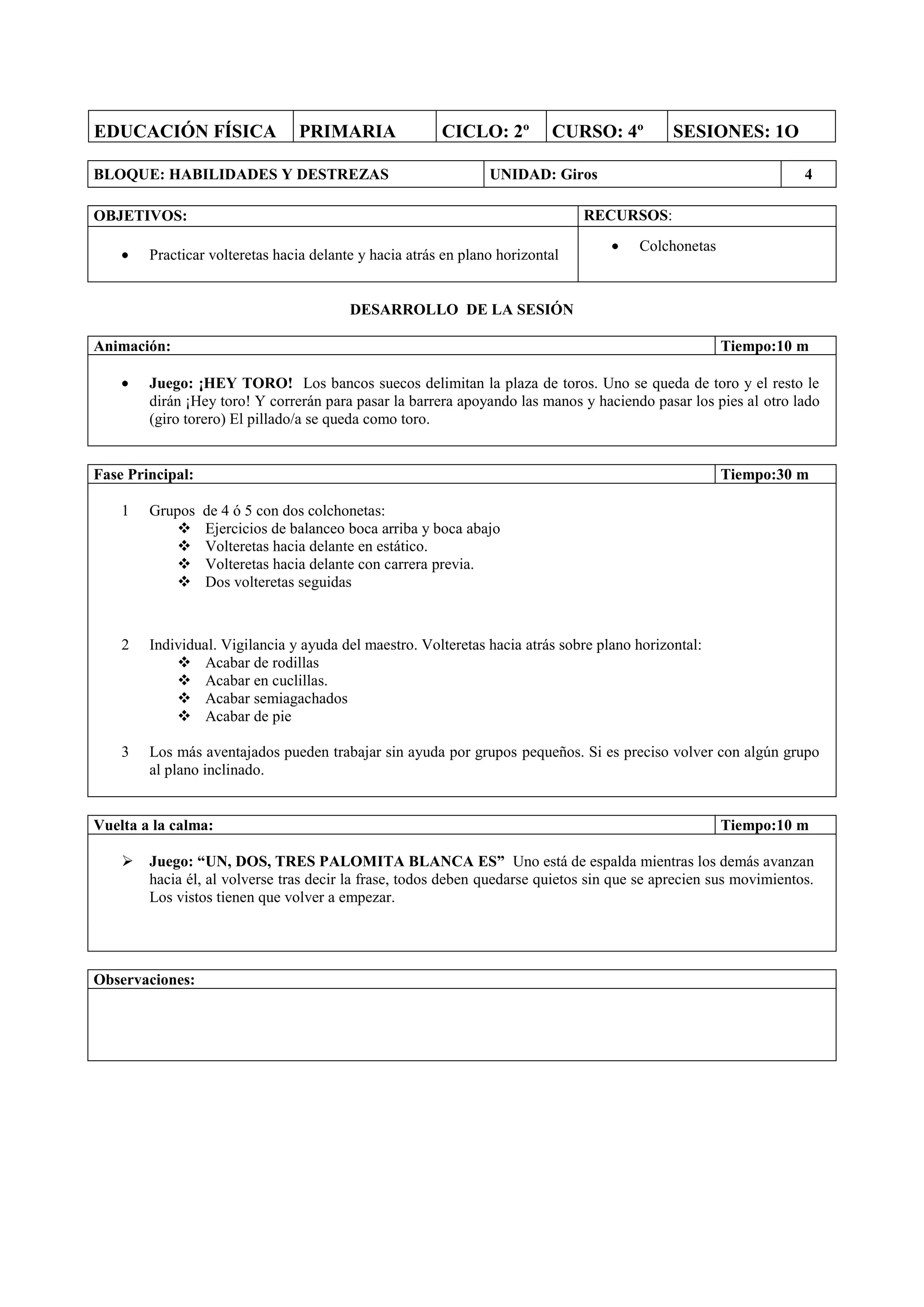 Secuencias Did cticas Sobre Giros Segundo Ciclo DOCX