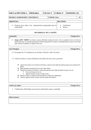 Secuencias didácticas sobre giros segundo ciclo